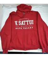 V. Sattui Winery Napa CA Med Unisex Red Zipped Hoodie Sweatshirt - $55.50 CAD