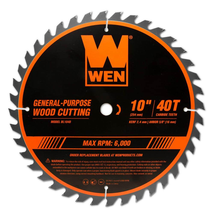 WEN BL1040 10 Inch 40 Tooth Carbide Tipped Professional Woodworking Saw Blade - £10.08 GBP