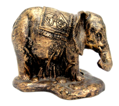 Twos Company Bronze-Look Elephant Figurine Statue 3.25&quot; x 4&quot; Scarce - £12.77 GBP