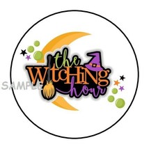 30 The Witching Hour Halloween Envelope Seals Labels Stickers 1.5&quot; Round Favors - £6.00 GBP