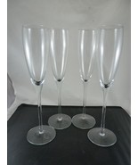 4 Toscany Hand Blown Clear Champagne Flutes Romania 10-5/8&quot; Wedding/Toas... - $63.56 CAD