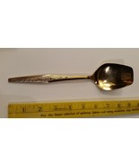 Salad Serving Spoon Vtg Carlyle Silver Golden Bouquet Gold Plate Minimal... - £15.79 GBP