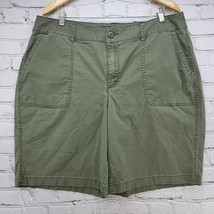 Lane Bryant Shorts Womens Sz 16 Olive Green Flat Front 10” Inseam Casual  - £15.56 GBP