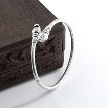 Traditionnel Éléphant Visage Vrai Argent Oxydé Femmes Bracelet - Simple - £37.81 GBP