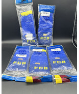 5 Pair FC Barcelona Medias futbol socks Turquoise/Aqua W/ Yellow Espana ... - £16.38 GBP