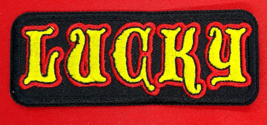 Lucky - Logo  Iron On Sew On Embroidered Patch 3 1/2&quot; X 1 3/8&quot; - $4.49