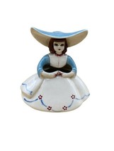 Vintage GOLDAMMER Ceramics Pottery Girl With Wings On Hat 5” Blue White Figurine - £14.23 GBP