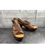 Kork-Ease Sandals Women 9M Dawn Shoes Brown Leather Strap Wedge Platform... - $37.44