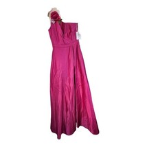 Marchese Notte One Shoulder Satin Gown Women&#39;s Size 4 Fuchsia $995 N38G1910 - £231.05 GBP