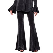 Sleeper Black Sparkle Glitter High Waist Stretchy Wide Flare Pants sz XS... - $78.83