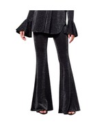 Sleeper Black Sparkle Glitter High Waist Stretchy Wide Flare Pants sz XS... - $107.81 CAD