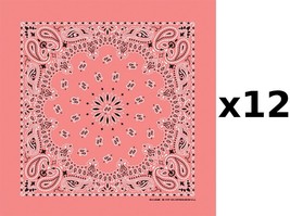 100% Cotton Made in USA Bandanna (Strawberry) DOZEN Paisley 22&quot;x22&quot; Hav-... - $37.59