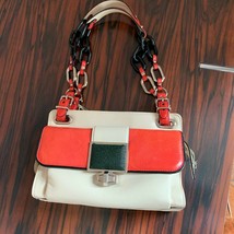 NWT BALENCIAGA Cream and Coral Leather Shoulder Bag - $940.50 NWT BALENCIAGA Cream and Coral Leather Shoulder Bag - $940.50