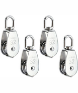 4Pcs M32 Single Pulley Block,  Heavy Duty 304 Stainless Steel Pulley Rol... - $487.79 MXN