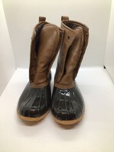 The Original Duck Boot by Sporto Ariel Lace Up Duck Rain Boots 6.5 Tan/B... - $28.46