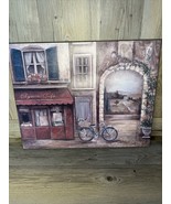 Nice Rec Room Wall Decoration - Bistro Bicycle I Lithograph Hardboard Ar... - $9.46