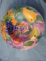 Ancora Fruit Design Large Ceramic Basin Italy - not perfect! Still Beaut... - $13.62