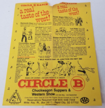 Circle B Chuckwagon Western Show Brochure 1980 South Dakota Rapid City - £11.39 GBP