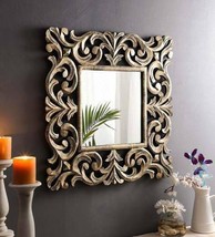Wooden Antique Decorative Wall Mirror Frame For Home With Mirror  - £92.71 GBP