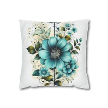 Decorative Throw Pillow Covers With Zipper - Set Of 2, Blue Green Christian Cros - £29.98 GBP