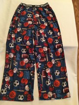 Size 8 Joe Boxer sleepwear pajamas balls bats helmets pants sports lounge blue - $13.99