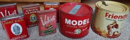 Vintage Friends Smoking Tobacco Tin Model Prince Albert Velvet Union Leader - $99.00