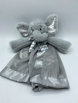 NEW Bearington Baby Lil&#39; Spout Snuggler Gray Elephant Security Blanket Lovey 15&quot; - £7.71 GBP