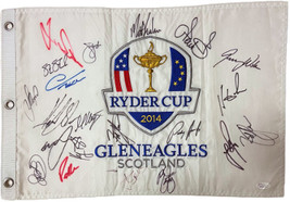 2014 Ryder Cup Gleneagles Scotland Signed Golf Flag JSA LOA 21 Sigs  Rory Mcllro - £318.90 GBP
