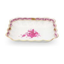 Herend Hungary Raspberry Chinese Bouquet Apponyi Rectangular Porcelain S... - $109.85