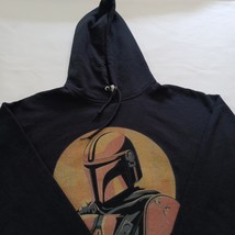 Star Wars The Mandalorian Men's Gray Graphic Hoodie Sweatshirt Jerzees Size L image 10