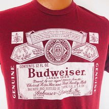 Budweiser State of Mine T Shirt Medium Beer Distressed Logo Burgundy Coc... - $22.99