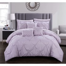 Chic Home Hannah 10 Piece Comforter Set Complete Bed in A Bag Pinch Pleated Ruff - £105.50 GBP