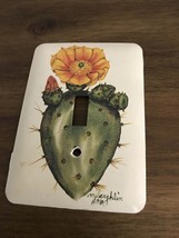 Succulent Cactus Aloe Plants, Wall Light Switch Plate Cover Signed By Ar... - $9.49