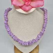 Hawaii Women Surfer Jewelry Purple Nugget Puka Shell Necklace 18&quot; - £9.61 GBP