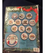BUCILLA Santa&#39;s Workshop Counted Cross Stitch Set of 12 Ornaments Kit Ne... - £19.67 GBP
