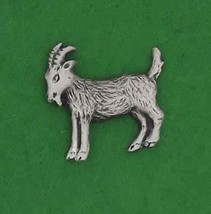 Goat Pewter Lapel Pin Badge Handmade In UK - $7.50