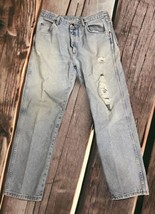 Vintage Wrangler Jeans Mens Light Wash Denim Made in USA 33&quot; Waistx28&quot; Inseam - £12.45 GBP