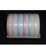 Tupperware Wagon Wheel Coasters Vintage Set Of 6 With Caddy - $14.99