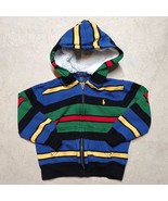 Polo Ralph Lauren Striped Sherpa Lined Hoodie Full Zip Jacket - Toddler ... - $22.95