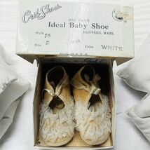 Vtg Mrs. Day's IDEAL BABY Lacey Pink Crib Shoes w/ Box Size 2 Danvers Mass - $19.87