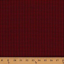 Carolina Gingham 1/8&quot; Check Black Red Woven Cotton Fabric by the Yard D471.18 - £9.41 GBP