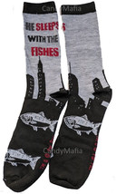 The Godfather Mafia Movie SOCKS Fun Socks Long Black Crew Socks - Sleeps Fishes - £6.30 GBP