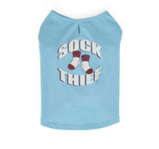 YOULY The Maverick Blue Sock Thief Dog Graphic T-Shirt, XX-Small - $9.49