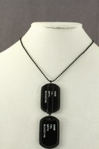MODERN Blank Costume Jewelry Non Military ID Beaded Black Chain Silent D... - $15.96