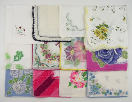 Hanky Lot of One Dozen Assorted Vintage Hankies (Inventory #Lot E15) - £53.35 GBP