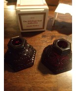 New Avon Vintage 1876 Cape Cod Collection Ruby Red 2.25” High Candle Hol... - $14.95