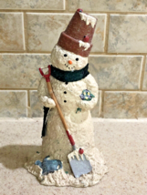 Enesco Snowsnickle 1998 Gardening Snowman Ladybugs Flower Pot Hat Cutest Fella! - $27.86