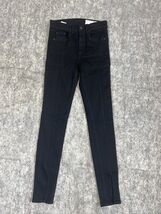 Rag &amp; Bone JEAN Womens Coal Bar Skinny Pants Size 24 Black Stretch Denim - $21.99