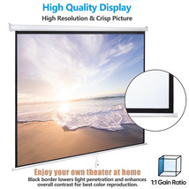 Manual Pull Down Projector Projection Screen 119&quot; Home Theater Movie 84&quot;... - $109.23