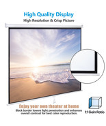 Manual Pull Down Projector Projection Screen 119&quot; Home Theater Movie 84&quot;... - £85.40 GBP